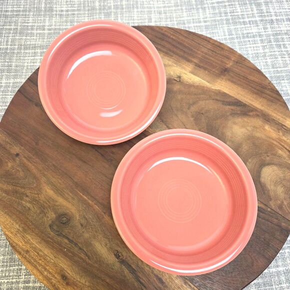 Set of 2 Fiesta Cereal/Soup Bowls Flamingo (Retired Color) Aprox 6 7/8" - Picture 3 of 10
